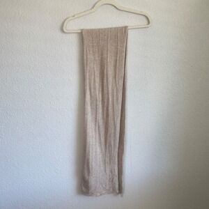 Johnstons of Elgin Beige 100% Cashmere Scarf Made in Scotland Women Oatmeal